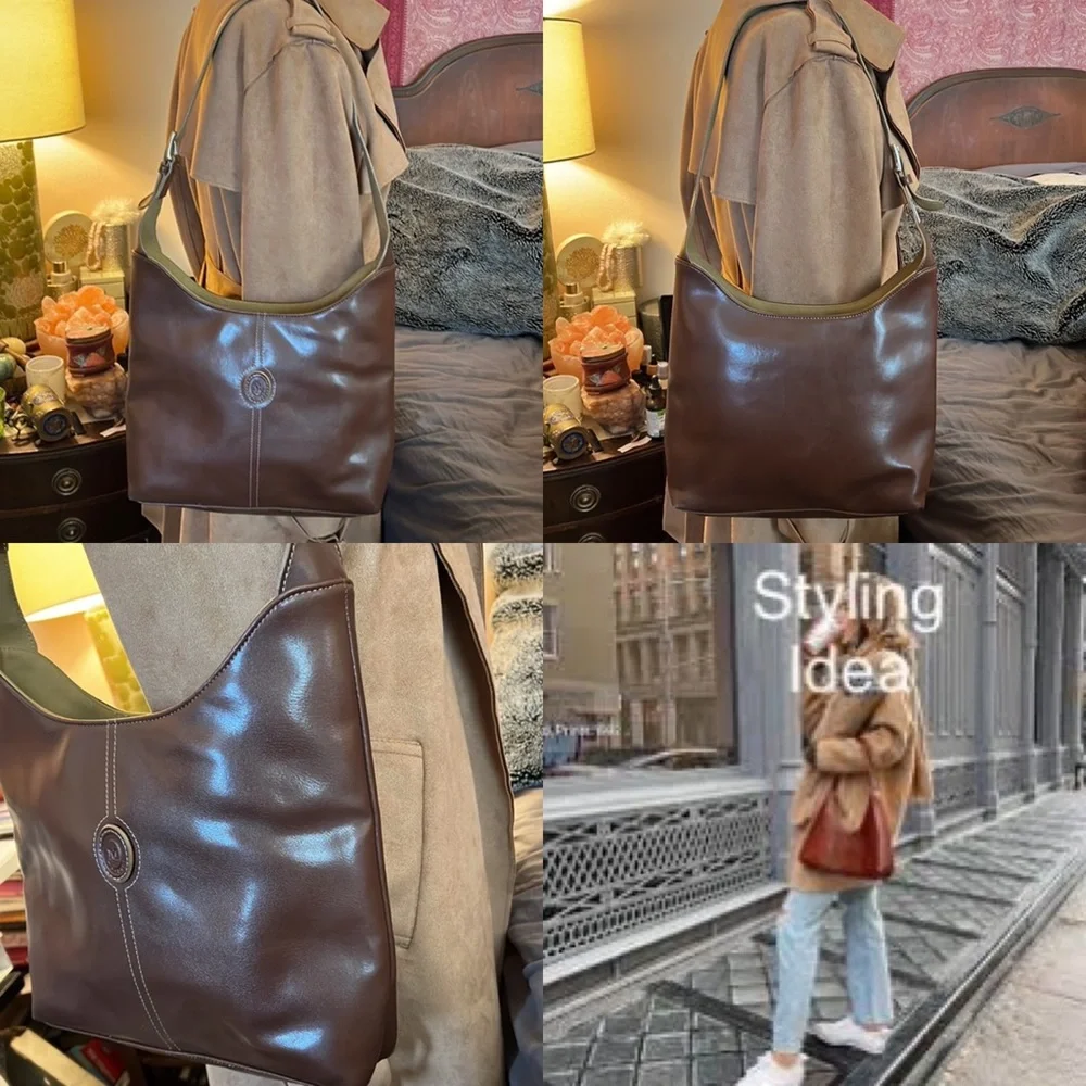 SALE!!! DEAL!! On-Trend 1990s Vintage Vegan Structured Hobo Shoulder Bag - Picture 7 of 7